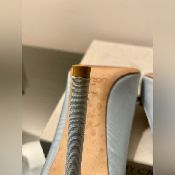 Jimmy Choo Romy 100 “Something Blue” Bridal Crystal Tiara Sz 35 Dust Bag Box - Picture 5 of 15